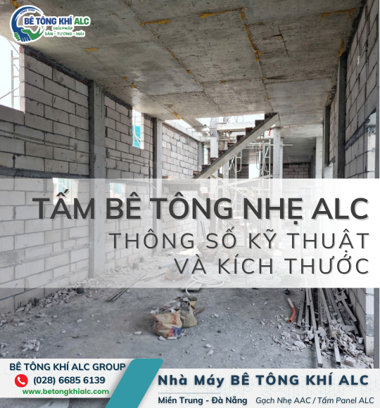 kich thước tấm bê tông nhẹ và thông số kỹ thuật