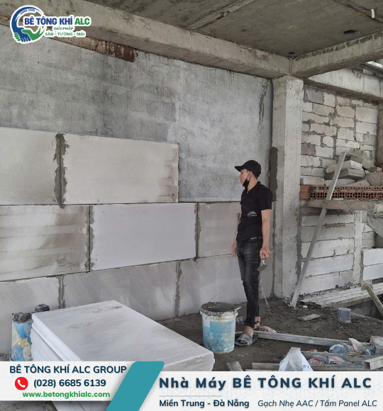 tấm bê tông nhẹ Đắk Lắk lắp panel tại công trường