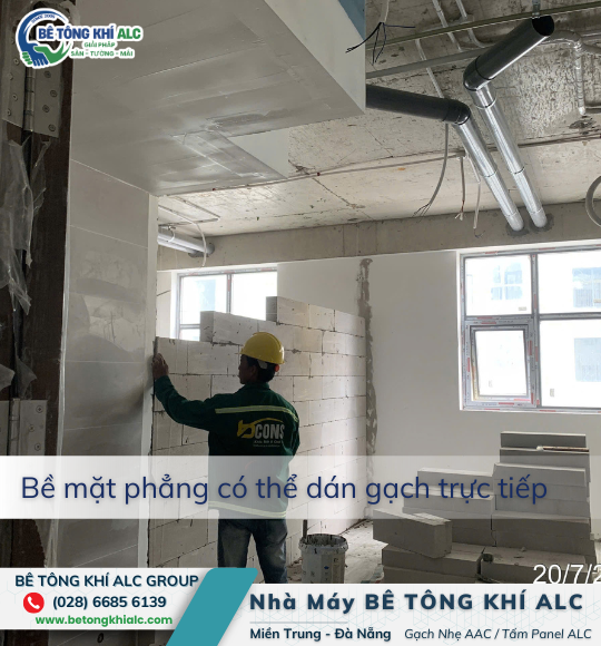 gạch bê tông khí AAC thi công nhanh tại công trình dân dụng
