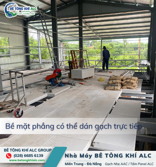 Ứng dụng tấm bê tông nhẹ panel ALC làm sàn thi công nhanh và tiết kiệm.